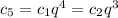 c_5=c_1q^4=c_2q^3