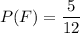 P(F)=\dfrac{5}{12}