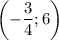 \left(-\dfrac{3}{4} ; 6 \right)