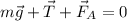 m\vec{g} + \vec{T} + \vec{F}_A = 0