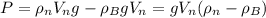 P = \rho_nV_ng - \rho_BgV_n = gV_n(\rho_n - \rho_B)