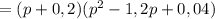 =(p+0,2)(p^2-1,2p+0,04)