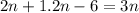 2n+1.2n-6=3n