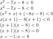 x^2-7x-8