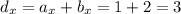 d_{x}=a_{x}+ b_{x} = 1 + 2 = 3