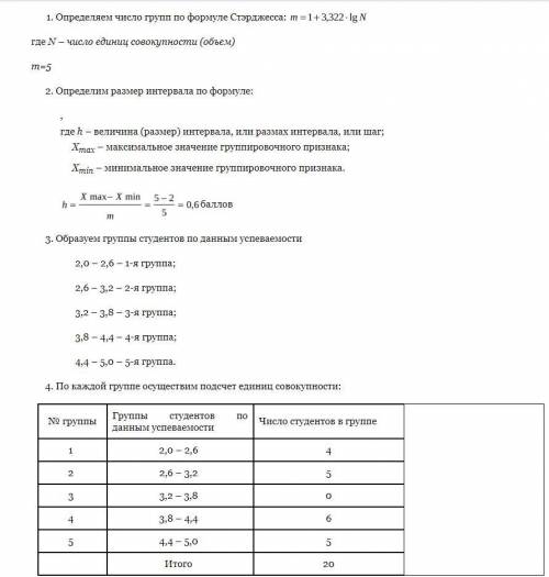 Имееются следующие данные об успеваемости 20 студентов группы по теории статистики в летнюю сессию :