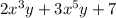 2x^3y+3x^5y+7