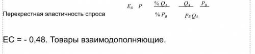 При повышении цены на товар А с 25 тыс.долларов до 40 тыс.долларов количество проданного товара Б со