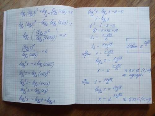 2log2 от log2 от (x) + log(1/2) от log2 от (2корней из Никак не могу разобраться