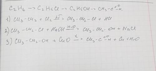 Напишите уравнения реакций, при которых можно осуществить следующие превращения: