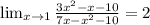 \lim_{x \to 1} \frac{3x^2-x-10}{7x-x^2-10}=2