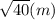 \sqrt{40} (m)