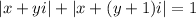 |x+yi|+|x+(y+1)i|=1