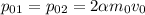 p_{01}=p_{02}=2\alpha m_{0}v_{0}