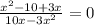 \frac{x^{2}-10+3x }{10x-3x^{2} } =0