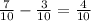 \frac{7}{10}-\frac{3}{10}=\frac{4}{10}