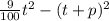 \frac{9}{100} t^{2} -(t+p)^{2}