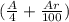 (\frac{A}{4} +\frac{Ar}{100} )