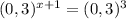 (0,3)^{x+1}=(0,3)^3