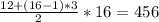 \frac{12+(16-1)*3}{2} *16 =456