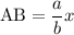 \mathrm{AB}=\dfrac{a}{b} x