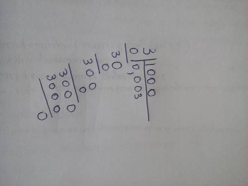 решить эти два примера в столбик 3:1000 5:100000
