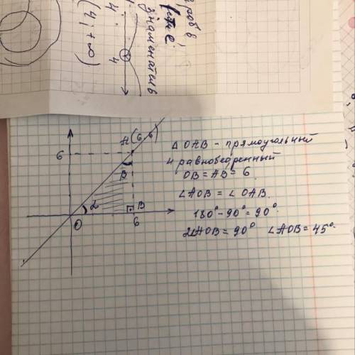 На луче, который начинается в начале координатной системы, отложена точка A (6;6) . Определи, какой