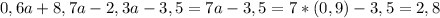 0,6a+8,7a-2,3a-3,5=7a-3,5=7*(0,9)-3,5=2,8