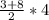 \frac{3+8}{2} *4