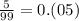 \frac{5}{99} = 0.(05)