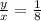 \frac{y}{x} = \frac{1}{8}