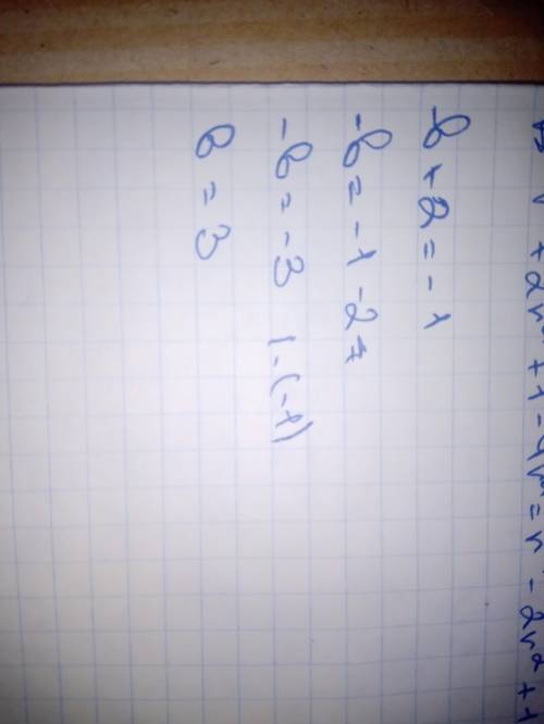 Дана функция y=−b+2. При каких значениях b значение функции равно −1?