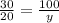 \frac{30}{20} = \frac{100}{y}