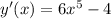 y'(x)=6x^{5}-4