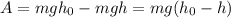 A = mgh_{0} - mgh = mg(h_{0} - h)