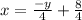 x=\frac{-y}{4}+\frac{8}{4}