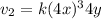 v_2 = k(4x)^34y