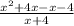 \frac{x^{2} +4x-x-4}{x+4}