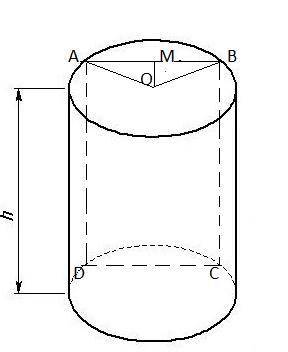 В цилиндре площадь сечения, параллельного оси 24см^2,высота цилиндра 2см, радиус 10см. Найдите расст