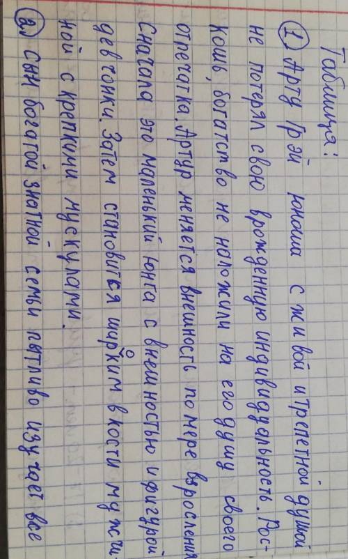 1.Портретная характеристика Грея. 2.Чем отличается от родителей Артур Грей? 3.Черты характера героя.