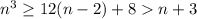 n^3\geq 12(n-2)+8n+3