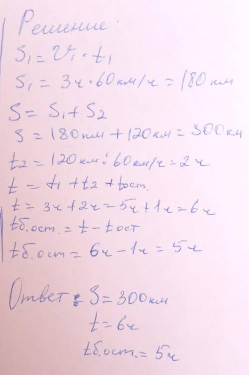 8ответы на во Автомобиль вышел из пункта А в пункт Б со скоростью60 км/ч. Через три часа движения он