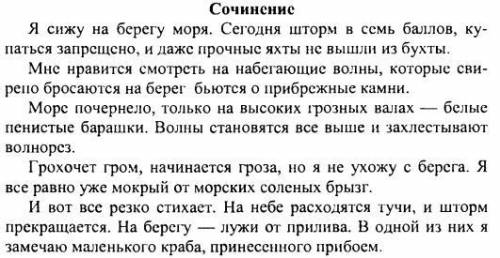 Напишите сочинени Я сижу на берегу... Упражнение 376