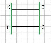 B C Taisnsturu_skaits1.pngK T Дан прямоугольник KBCT . Назови сторону, которая параллельна стороне