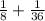 \frac{1}{8} + \frac{1}{36}