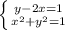 \left \{ {{y-2x=1} \atop {x^2+y^2=1}} \right.
