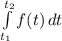 \int\limits^{t_2}_{t_1} {f(t)} \, dt