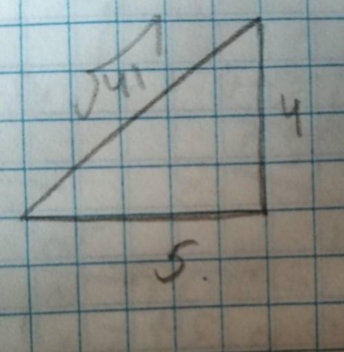 Постройте прямоугольный треугольник по двум катетам 4 см и 5 см.​