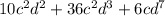 10c^{2} d^{2} +36c^{2} d^{3} +6cd^{7}