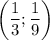 \left(\dfrac{1}{3}; \dfrac{1}{9} \right)